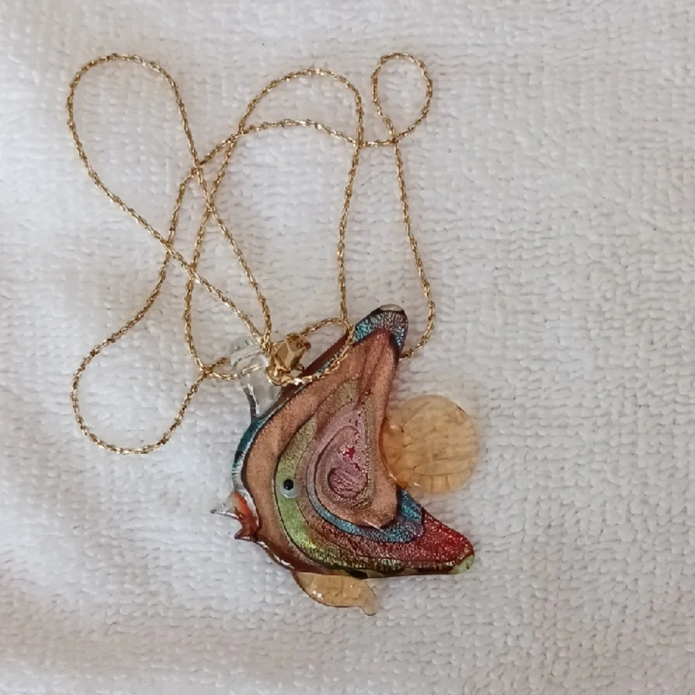 Colorful Glass Fish Pendant Necklace - Picture 8 of 8